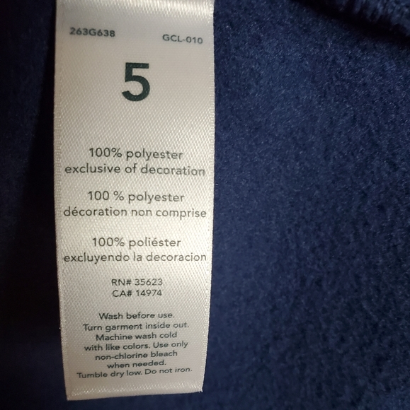 Carter's Blue Big Boys Fleece Jacket size 5 - Picture 6 of 6